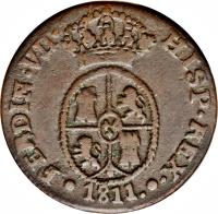 Spain coin 1 1/2 Quarto - Fernando VII (1811 - 1813) obverse obverse of 1 1/2 Quarto - Fernando VII (1811 - 1813) coin with KM# 117 from Spain.