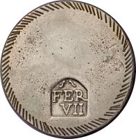 obverse of 1 Duro - Fernando VII - Girona (1808) coin with KM# 10 from Spain. Inscription: FER VII