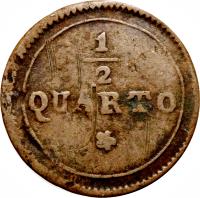 Spain coin 1/2 Quarto - Joseph I (1811) reverse reverse of 1/2 Quarto - Joseph I (1811) coin with KM# 75 from Spain.