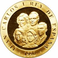 Spain coin 80000 Pesetas - Juan Carlos I - Olympics (1990) obverse obverse of 80000 Pesetas - Juan Carlos I - Olympics (1990) coin with KM# 879 from Spain.