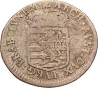 Spanish Netherlands coin 1 Gros - Carlos II (1700) reverse reverse of 1 Gros - Carlos II (1700) coin with L# 242.1 from Spanish Netherlands. Inscription: ARCH.AVST:DVX BVRG:BRAB:LVXEM