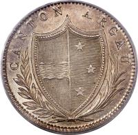 Swiss cantons coin 20 Batzen (1809) obverse obverse of 20 Batzen (1809) coin with KM# 17 from Swiss cantons. Inscription: CANTON ARGAU