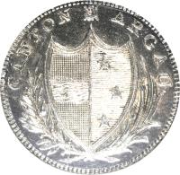 Swiss cantons coin 5 Batzen (1808 - 1811) obverse obverse of 5 Batzen (1808 - 1811) coin with KM# 13 from Swiss cantons. Inscription: CANTON AARGAU