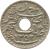 obverse of 10 Centimes - Aḥmad II ibn Ali (1931 - 1938) coin with KM# 259 from Tunisia. Inscription: ١٠ ١٣٥٧