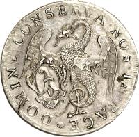 Swiss cantons coin 1 Thaler (1741) reverse reverse of 1 Thaler (1741) coin with KM# 149 from Swiss cantons. Inscription: DOMINE · CONSERVA · NOS · IN · PACE