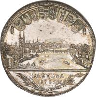 obverse of 1 Thaler (1785) coin with KM# 179 from Swiss cantons. Inscription: BASILEA 1785