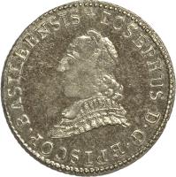 obverse of 12 Kreuzer - Joseph Sigismund (1786 - 1788) coin with KM# 45 from Swiss cantons. Inscription: IOSEPHUS D · G · EPISCOP . BASILEENSIS *
