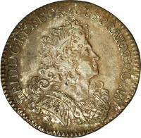 Swiss cantons coin 1/4 Thaler - Friedrich I (1713) obverse obverse of 1/4 Thaler - Friedrich I (1713) coin with KM# 38 from Swiss cantons. Inscription: FRID · D · G:REX · BOR&EL · S · PR · ARNEOC&VAL ·
