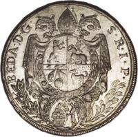 Swiss cantons coin 1/2 Thaler - Beda Angehrn (1776 - 1777) obverse obverse of 1/2 Thaler - Beda Angehrn (1776 - 1777) coin with KM# 26 from Swiss cantons. Inscription: BEDA · D · G · S · R · I · P ·