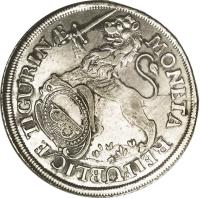 Swiss cantons coin 1 Thaler (1736 - 1768) obverse obverse of 1 Thaler (1736 - 1768) coin with KM# 150 from Swiss cantons. Inscription: MONETA REIPUBLIC · TIGURIN ·