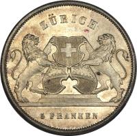 Switzerland coin 5 Francs - Shooting Festival (1859) obverse obverse of 5 Francs - Shooting Festival (1859) coin with X# S5 from Switzerland.