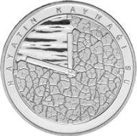 obverse of 50 Lira - Water Fountain of Life (2009) coin with KM# 1254 from Turkey. Inscription: HAYATIN KAYNAĞI SU