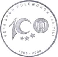 obverse of 40 Yeni Lira - Vefa Spor Kulübü (2008) coin with KM# 1234 from Turkey. Inscription: VEFA SPOR KULÜBÜNÜN 100.YILI 1908-2008