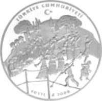 Turkey coin 40 Yeni Lira - Traditional Turkish Handcrafts (2008) reverse reverse of 40 Yeni Lira - Traditional Turkish Handcrafts (2008) coin with KM# 1225 from Turkey. Inscription: TÜRKİYE CUMHURİYETİ 40 YTL 2008