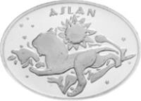 obverse of 25 Yeni Lira - Zodiac Leo (2008) coin with KM# 1217 from Turkey. Inscription: ASLAN