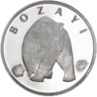 Turkey coin 20 Yeni Lira - Brown Bear (2005) reverse reverse of 20 Yeni Lira - Brown Bear (2005) coin with KM# 1184 from Turkey. Inscription: BOZ AYI