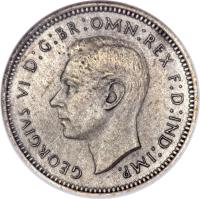 United Kingdom coin 4 Pence - George VI - Maundy Coinage (1937 - 1946) obverse obverse of 4 Pence - George VI - Maundy Coinage (1937 - 1946) coin with KM# 851 from United Kingdom. Inscription: GEORGIVS VI D:G:BR:OMN:REX F:D:IND:IMP.