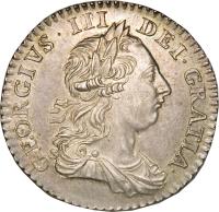 United Kingdom coin 1 Shilling - George III (1763) obverse obverse of 1 Shilling - George III (1763) coin with KM# 597 from United Kingdom. Inscription: GEORGIVS · III · DEI · GRATIA ·