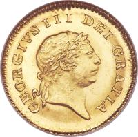 United Kingdom coin 1/3 Guinea - George III (1804 - 1813) obverse obverse of 1/3 Guinea - George III (1804 - 1813) coin with KM# 650 from United Kingdom. Inscription: GEORGIVS III DEI GRATIA