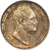 obverse of 1 Penny - William IV - Maundy Coinage (1831 - 1837) coin with KM# 708 from United Kingdom. Inscription: GULIELMUS IIII D:G: BRITANNIAR: REX F:D: