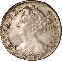 obverse of 6 Pence - Anne (1707 - 1710) coin with KM# 530 from United Kingdom. Inscription: ANNA · DEI · GRATIA ·