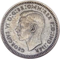 United Kingdom coin 2 Pence - George VI - Maundy Coinage (1937 - 1946) obverse obverse of 2 Pence - George VI - Maundy Coinage (1937 - 1946) coin with KM# 847 from United Kingdom. Inscription: GEORGIVS VI D:G:BR:OMN:REX F:D:IND:IMP.