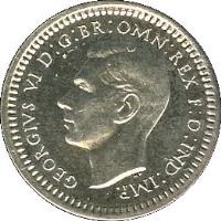 obverse of 1 Penny - George VI - Maundy Coinage (1947 - 1948) coin with KM# 846a from United Kingdom. Inscription: GEORGIVS VI D:G:BR:OMN:REX F:D:IND:IMP.