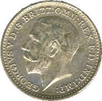 obverse of 2 Pence - George V - Maundy Coinage (1921 - 1927) coin with KM# 812a from United Kingdom. Inscription: GEORGIVS V D.G:BRITT: OMN: REX F.D.IND:IMP: B.M.