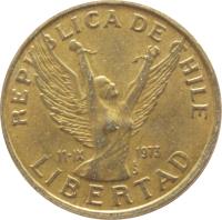 Chile coin 10 Pesos (1981 - 1990) obverse obverse of 10 Pesos (1981 - 1990) coin with KM# 218 from Chile. Inscription: REPUBLICA DE CHILE 11-IX 1973 So LIBERTAD