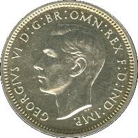 obverse of 4 Pence - George VI - Maundy Coinage (1947 - 1948) coin with KM# 851a from United Kingdom. Inscription: GEORGIVS VI D:G:BR:OMN:REX F:D:IND:IMP.