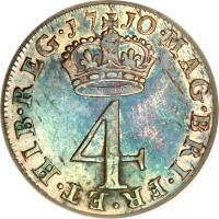 reverse of 4 Pence - Anne - Maundy Coinage (1703 - 1713) coin with KM# 515 from United Kingdom. Inscription: MAG · BRI · FR · ET · HIB · REG · 17 10 · 4