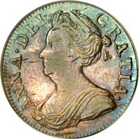obverse of 3 Pence - Anne - Maundy Coinage (1703 - 1713) coin with KM# 514 from United Kingdom. Inscription: ANNA · DEI · GRATIA ·