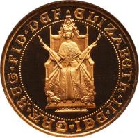 obverse of 1 Sovereign - Elizabeth II - 500th Anniversary of the Gold Sovereign (1989) coin with KM# 956 from United Kingdom. Inscription: ELIZABETH · II · DEI · GRA · REG · FID · DIF