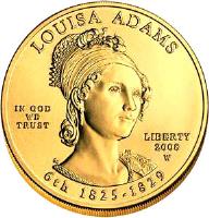 obverse of 10 Dollars - Louisa Adams - Bullion (2008) coin with KM# 431 from United States. Inscription: LOUISA ADAMS IN GOD WE TRUST LIBERTY 2008 W 6th 1825-1829