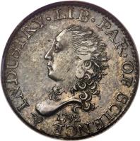 obverse of 5 Cents - Half Dime (1792) coin with KM# 5 from United States. Inscription: LIB · PAR · OF SCIENCE & INDUSTRY · 1792