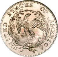 reverse of 1/2 Dime - Draped Bust Half Dime; Small eagle (1796 - 1797) coin with KM# 23 from United States.