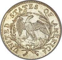 United States coin 1 Dime - Draped Bust Dime; Small eagle (1796 - 1797) reverse reverse of 1 Dime - Draped Bust Dime; Small eagle (1796 - 1797) coin with KM# 24 from United States.