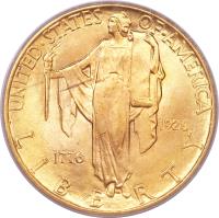 United States coin 2 1/2 Dollars - Independence (1926) obverse obverse of 2 1/2 Dollars - Independence (1926) coin with KM# 161 from United States. Inscription: UNITED.STATES OF. AMERICA 1926 1776 LIBERTY