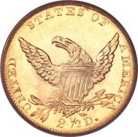United States coin 2 1/2 Dollars - Classic Head Quarter Eagle (1834 - 1839) reverse reverse of 2 1/2 Dollars - Classic Head Quarter Eagle (1834 - 1839) coin with KM# 56 from United States.
