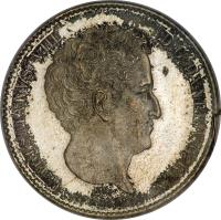 Denmark coin 16 Rigsbankskilling / 5 Schilling Courant - Christian VIII (1842 - 1844) obverse obverse of 16 Rigsbankskilling / 5 Schilling Courant - Christian VIII (1842 - 1844) coin with KM# 733 from Denmark. Inscription: CHRISTIANVS VIII D:G:DANIÆ V:G:REX F.K. ♔ 1842 V.S.