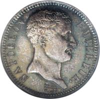 obverse of 1 Franc - Napoleon I (1807) coin with KM# 681 from France. Inscription: NAPOLEON EMPEREUR.