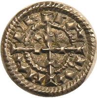 obverse of 1 Denar - Coloman (1095 - 1116) coin with EH# 26 from Hungary.