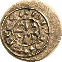 reverse of 1 Denar - Coloman (1095 - 1116) coin with EH# 26 from Hungary.