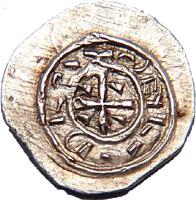 reverse of 1 Denar - Coloman (1095 - 1116) coin with EH# 31 from Hungary.