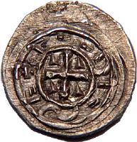 reverse of 1 Denar - Coloman (1095 - 1116) coin with EH# 33 from Hungary.