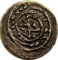 reverse of 1 Denar - Coloman (1095 - 1116) coin with EH# 30 from Hungary.