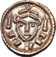 obverse of 1 Denar - Béla II (1131 - 1141) coin with EH# 44 from Hungary.