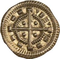obverse of 1 Denar - Béla II (1131 - 1141) coin with EH# 53 from Hungary.