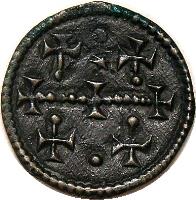 obverse of 1 Denar - István III (1162 - 1172) coin with EH# 79 from Hungary.