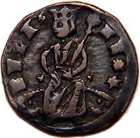 Hungary coin 1 Denar - Béla IV (1235 - 1270) obverse obverse of 1 Denar - Béla IV (1235 - 1270) coin with EH# 218 from Hungary. Inscription: BELA+ +REX